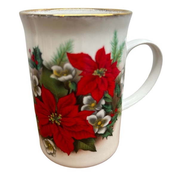 Vintage Porcelain Christmas Cups Set Of Three St George Fine Bone China - Picture 3 of 12